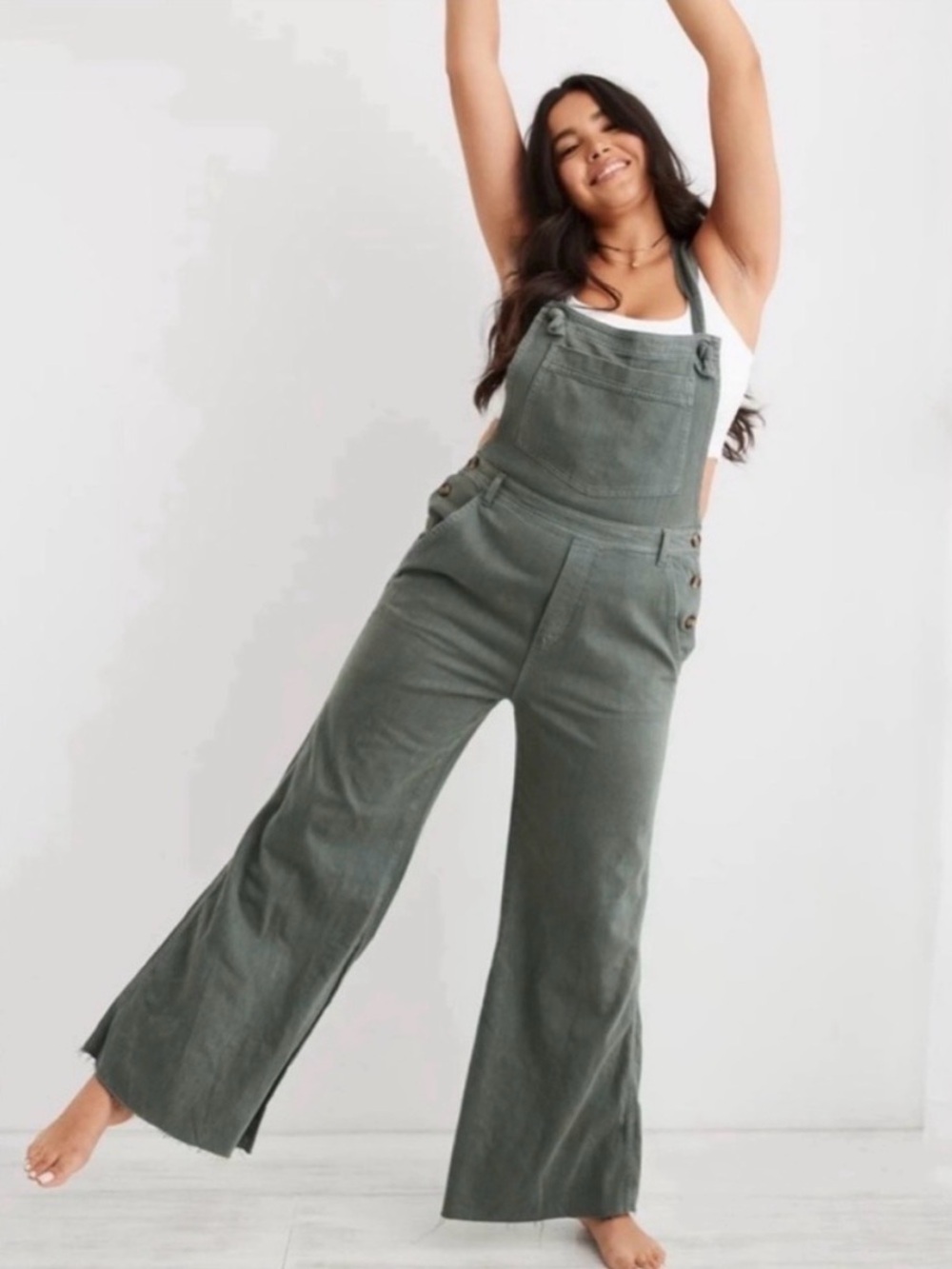 Aerie Olive Green Overalls
